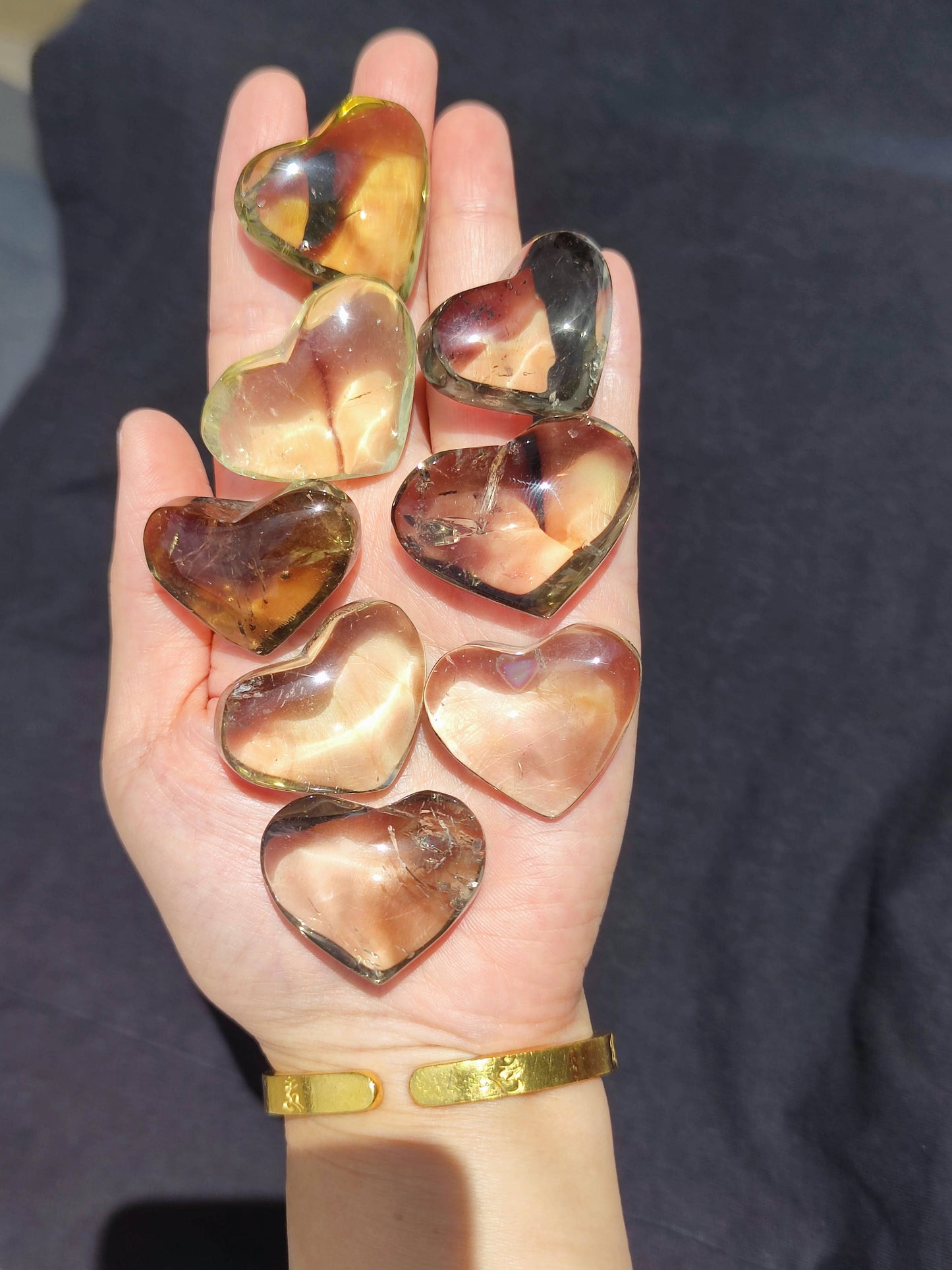 Sparkling Joy: Puffy Brazilian Citrine Heart - Embrace Positivity and Abundance: 3-4 cm