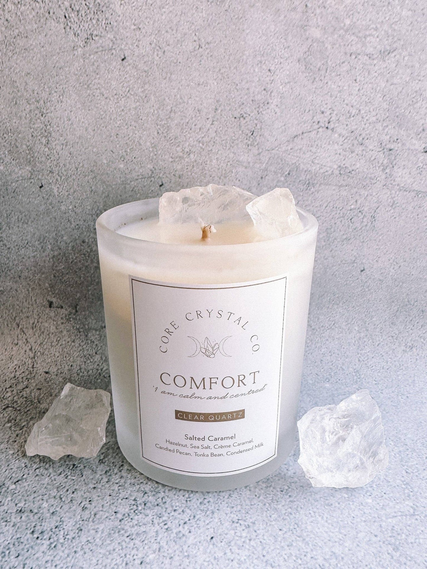 COMFORT Salted Caramel Crystal Infused Candle