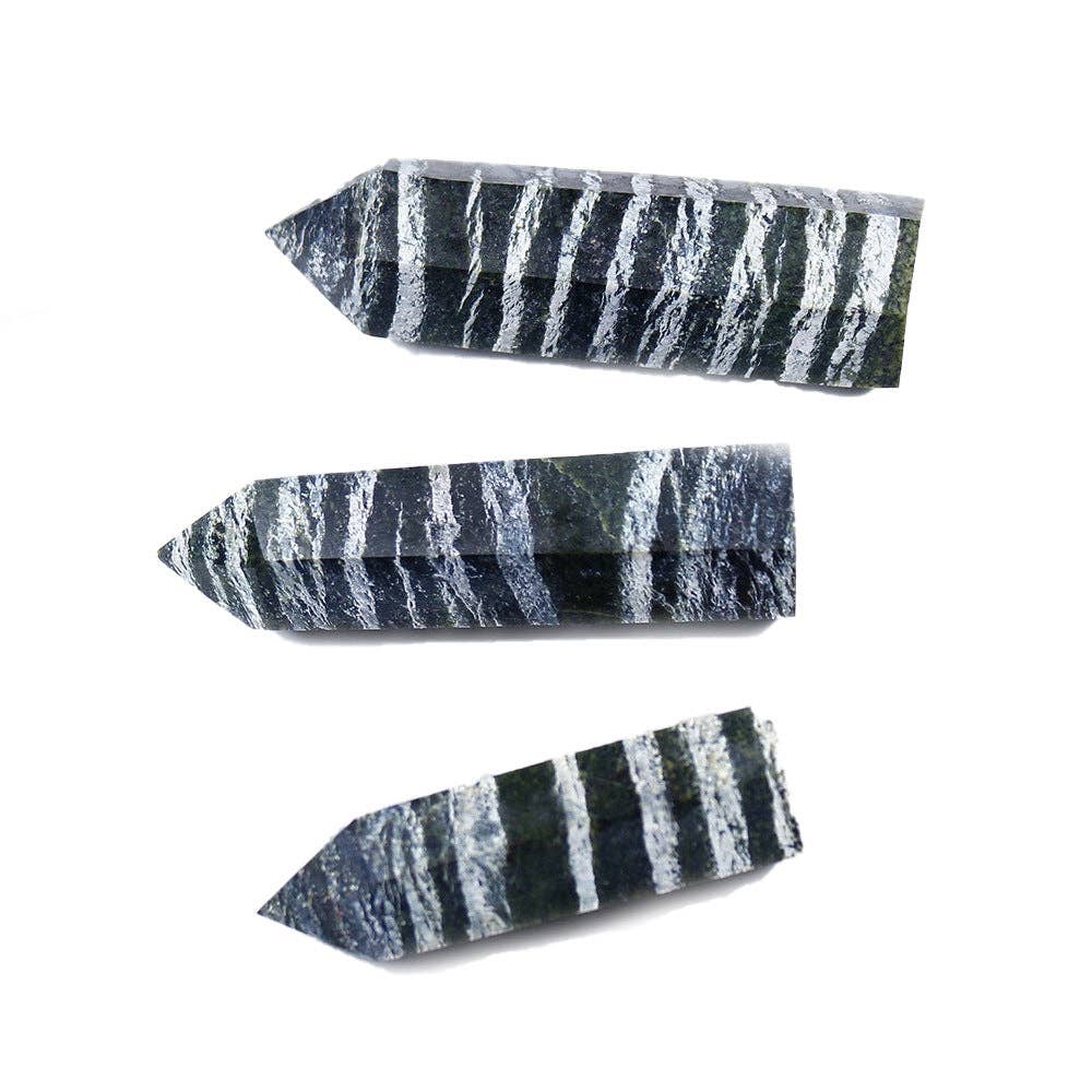 Elegant Zebra Jasper Point Tower Generator - Healing Crystal, Meditation, Spiritual Decor