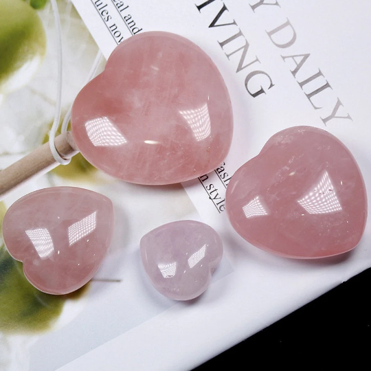 Natural Rose Quartz Crystal Heart