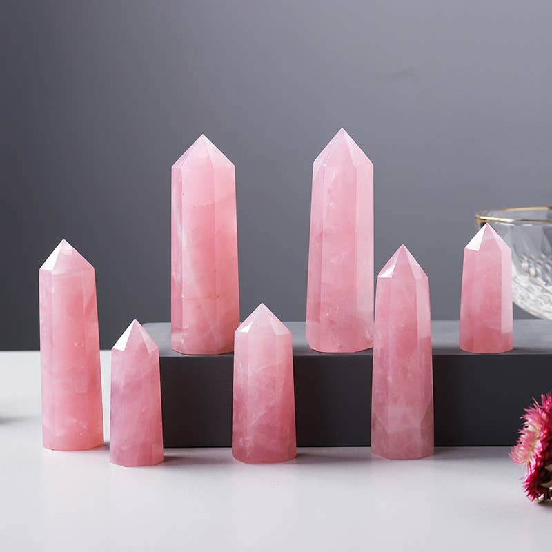 Rose Quart Crystal Tower Point Generator-Love&Relationships