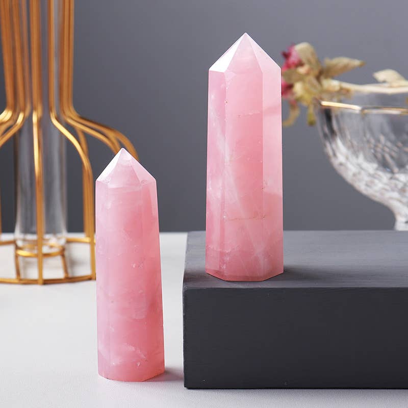 Rose Quart Crystal Tower Point Generator-Love&Relationships