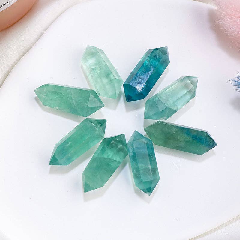 Radiant Green Fluorite Double Terminated Point Tower Generator - 6-7cm - Healing Crystal, Meditation, Spiritual Decor