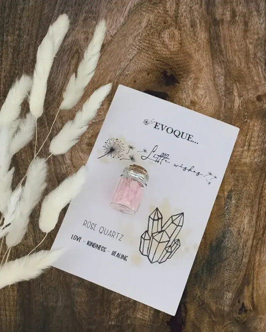 'Little Wishes' Crystal Jars - Rose Quartz