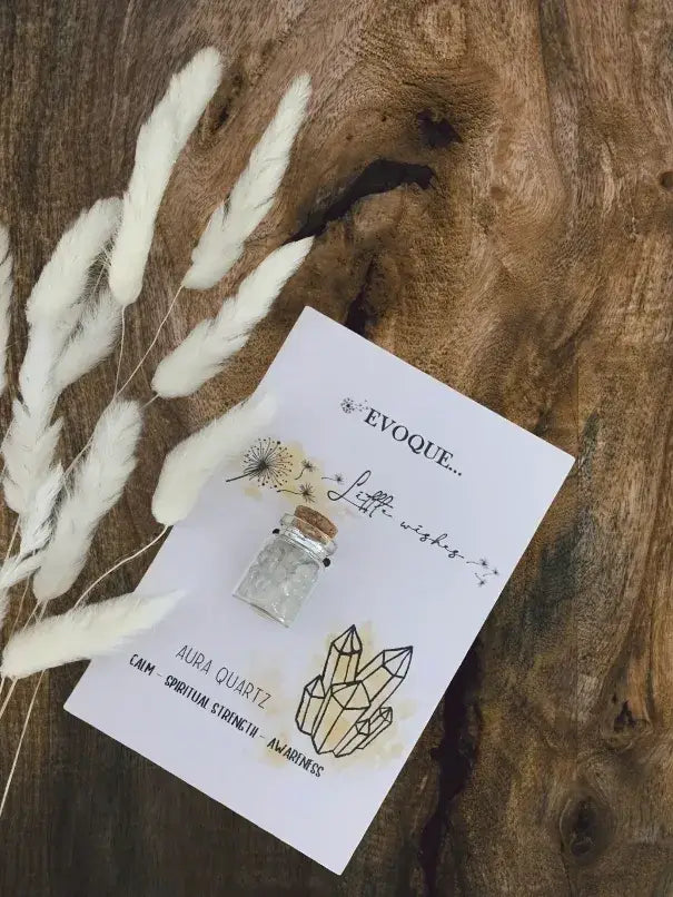 'Little Wishes' Crystal Jars - Aura Quartz