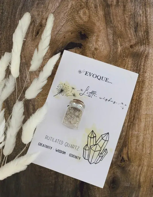 'Little Wishes' Crystal Jars - Rutilated Quartz