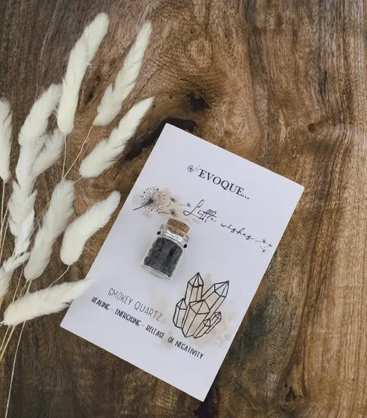 'Little Wishes' Crystal Jars - Smokey Quartz