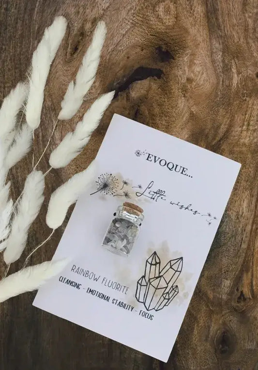 'Little Wishes' Crystal Jars - Rainbow Fluorite