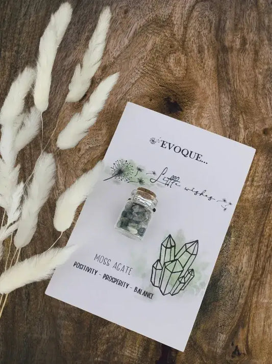 'Little Wishes' Crystal Jars - Moss Agate