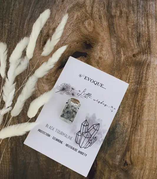 'Little Wishes' Crystal Jars - Black Tourmaline