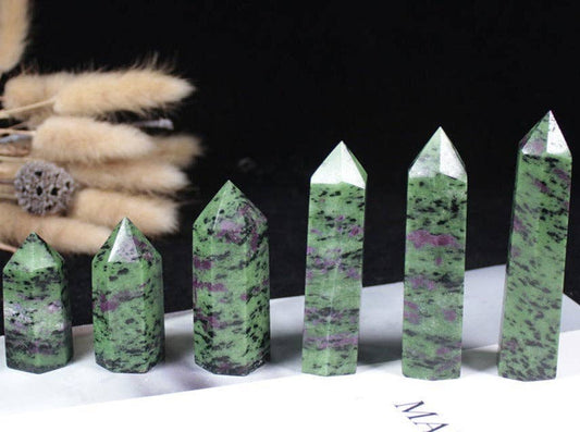 Radiant Ruby in Zoisite Point Tower Generator - Healing Crystal, Meditation, Spiritual Decor